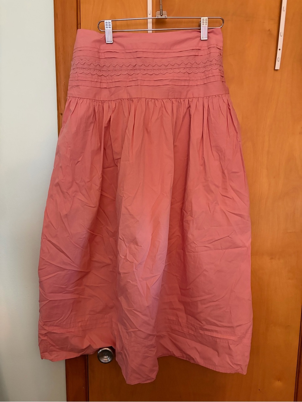 a new day Dusty Pink Smocked Midi Skirt